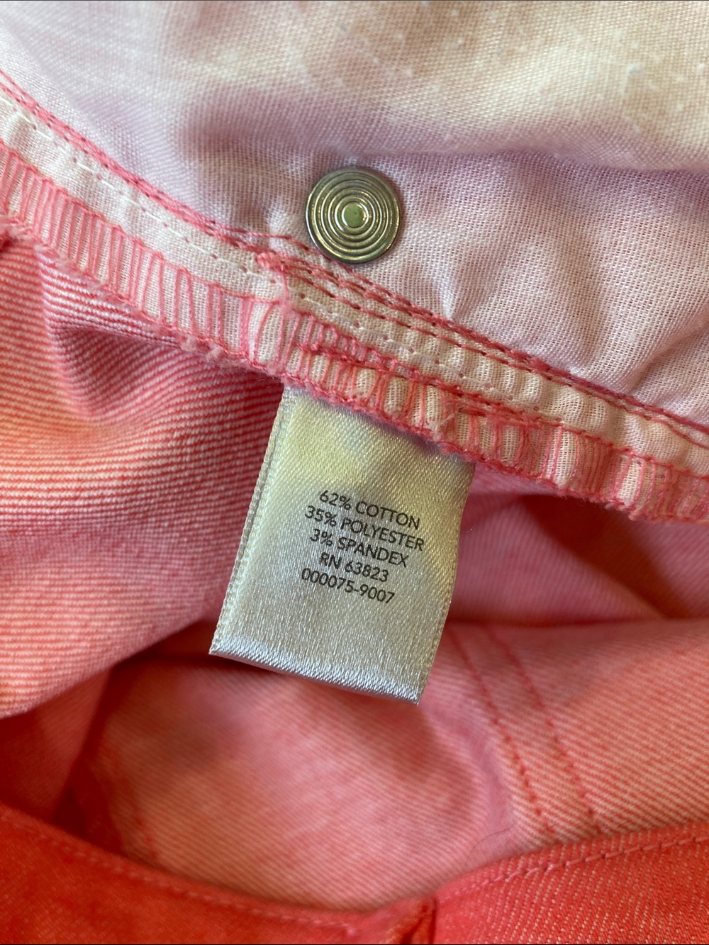 Christopher & Banks Coral Colored Denim Skirt Midi Pencil 14 - Picture 8 of 9